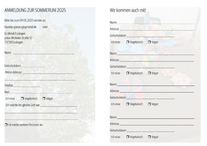 Anmeldung Sommeruni 2025